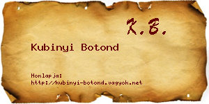 Kubinyi Botond névjegykártya